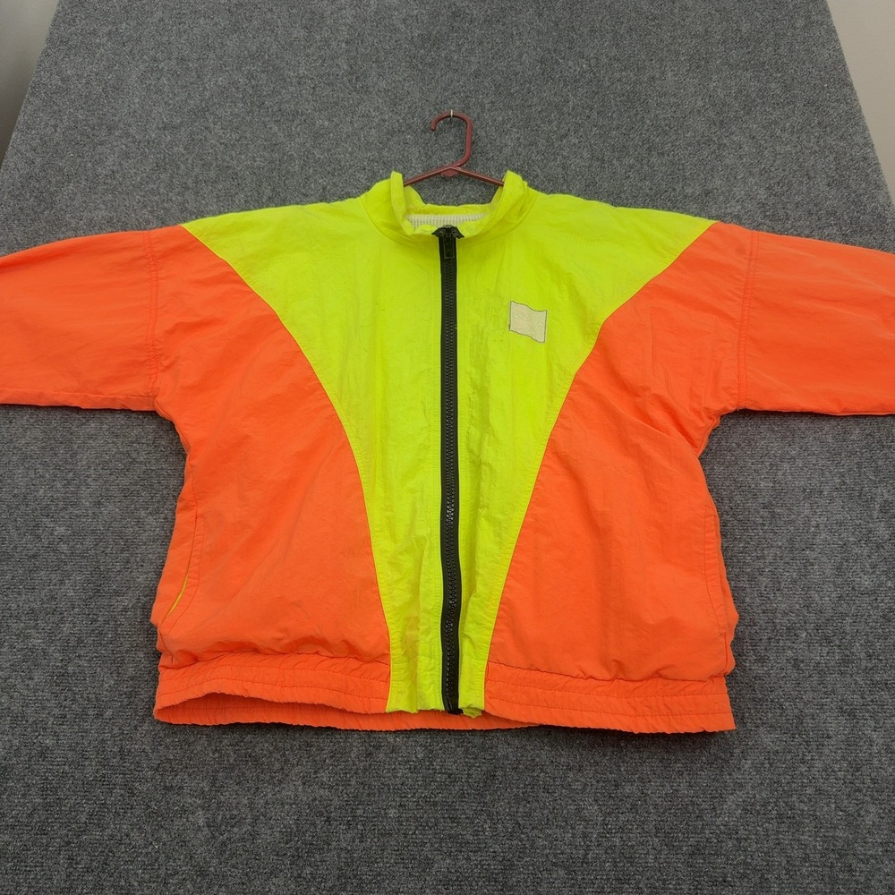Vintage Fila Windbreaker Jacket Mens L Yellow Orange Nylon Colorblock 90s Retro